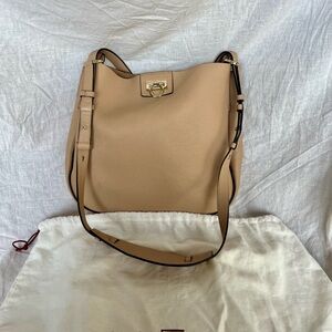 Salvatore Ferragamo Beige Leather Hobo Bag